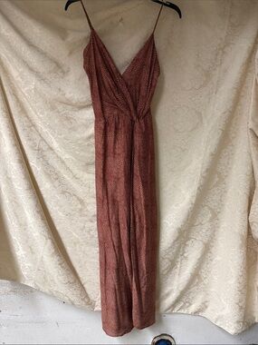 VIX MIDI Dress in a smoky bronze/tan polka dot style